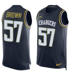 Men's Nike Los Angeles Chargers #57 Jatavis Brown Limited Navy Blue Player Name & Number Tank Top NFL Jersey