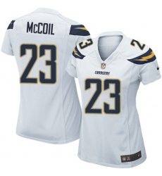 Women's Nike Los Angeles Chargers #23 Dexter McCoil Game White NFL Jersey