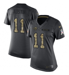 Women's Nike Los Angeles Rams #11 Tavon Austin Limited Black 2016 Salute to Service NFL Jersey