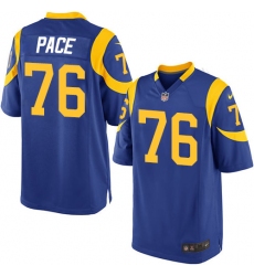 Men's Nike Los Angeles Rams #76 Orlando Pace Game Royal Blue Alternate NFL Jersey