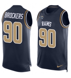 Men's Nike Los Angeles Rams #90 Michael Brockers Limited Navy Blue Player Name & Number Tank Top NFL Jersey