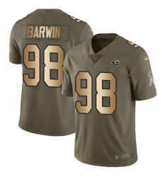 Youth Nike Los Angeles Rams #98 Connor Barwin Limited Olive/Gold 2017 Salute to Service NFL Jersey
