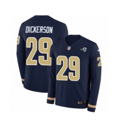 Men's Nike Los Angeles Rams #29 Eric Dickerson Limited Navy Blue Therma Long Sleeve NFL Jersey