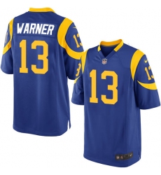 Men's Nike Los Angeles Rams #13 Kurt Warner Game Royal Blue Alternate NFL Jersey