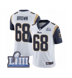 Men's Nike Los Angeles Rams #68 Jamon Brown White Vapor Untouchable Limited Player Super Bowl LIII Bound NFL Jersey