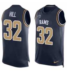 Men's Nike Los Angeles Rams #32 Troy Hill Limited Navy Blue Player Name & Number Tank Top NFL Jersey