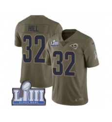 Men's Nike Los Angeles Rams #32 Troy Hill Limited Olive 2017 Salute to Service Super Bowl LIII Bound NFL Jersey