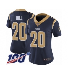 Women's Los Angeles Rams #20 Troy Hill Navy Blue Team Color Vapor Untouchable Limited Player 100th Season Football Jersey