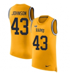 Men's Nike Los Angeles Rams #43 John Johnson Limited Gold Rush Player Name & Number Tank Top NFL Jersey