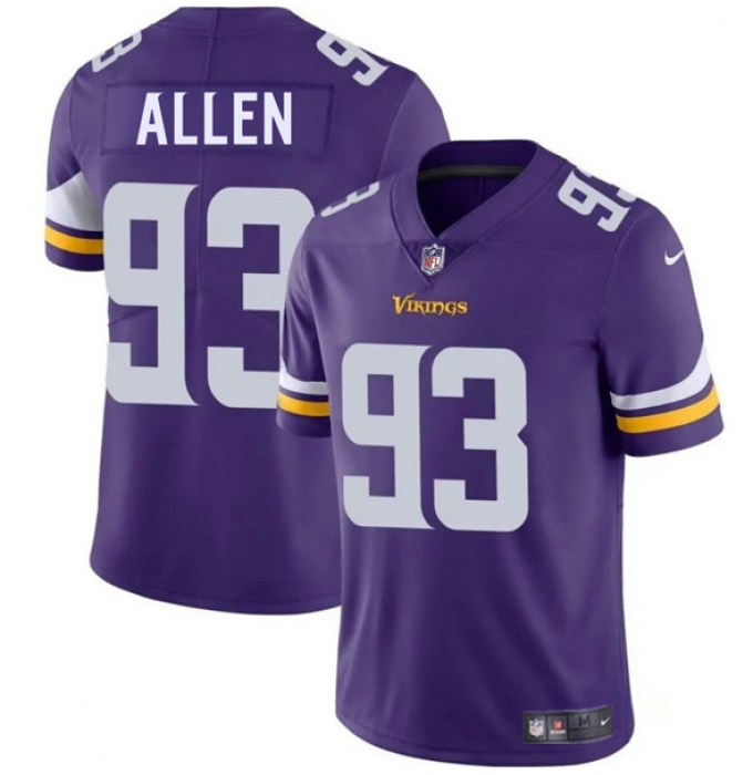 Men's Minnesota Vikings #93 Jonathan Allen Purple 2025 Vapor Limited Football Stitched Jersey