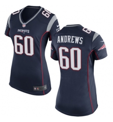 Women's Nike New England Patriots #60 David Andrews Game Navy Blue Team Color NFL Jersey