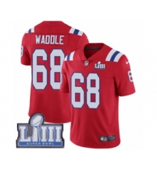 Men's Nike New England Patriots #68 LaAdrian Waddle Red Alternate Vapor Untouchable Limited Player Super Bowl LIII Bound NFL Jersey