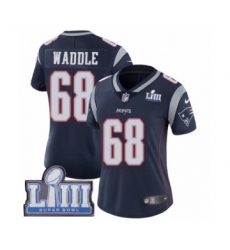 Women's Nike New England Patriots #68 LaAdrian Waddle Navy Blue Team Color Vapor Untouchable Limited Player Super Bowl LIII Bound NFL Jersey