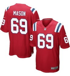 Men's Nike New England Patriots #69 Shaq Mason Game Red Alternate NFL Jersey