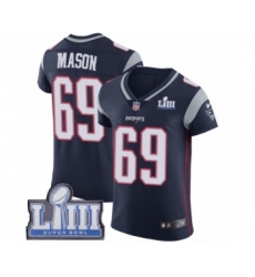 Men's Nike New England Patriots #69 Shaq Mason Navy Blue Team Color Vapor Untouchable Elite Player Super Bowl LIII Bound NFL Jersey