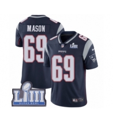 Youth Nike New England Patriots #69 Shaq Mason Navy Blue Team Color Vapor Untouchable Limited Player Super Bowl LIII Bound NFL Jersey