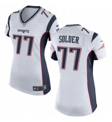 Women's Nike New England Patriots #77 Nate Solder Game White NFL Jersey