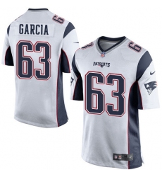 Men's Nike New England Patriots #63 Antonio Garcia Game White NFL Jersey