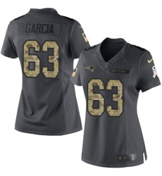 Women's Nike New England Patriots #63 Antonio Garcia Limited Black 2016 Salute to Service NFL Jersey