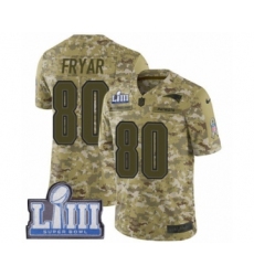 Men's Nike New England Patriots #80 Irving Fryar Limited Camo 2018 Salute to Service Super Bowl LIII Bound NFL Jersey