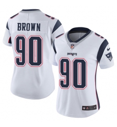 Women's Nike New England Patriots #90 Malcom Brown White Vapor Untouchable Limited Player NFL Jersey