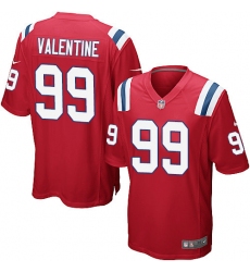 Men's Nike New England Patriots #99 Vincent Valentine Game Red Alternate NFL Jersey