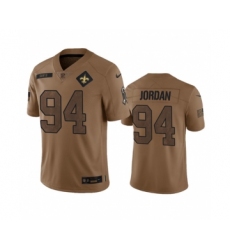 Men's Nike New Orleans Saints #94 Cameron Jordan 2023 Brown Salute To Service Limited Football Stitched Jersey