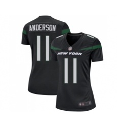 Women's New York Jets #11 Robby Anderson Game Black Alternate Football Jersey