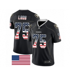 Men's Oakland Raiders #75 Howie Long Black USA Flag Fashion Limited Football Jersey