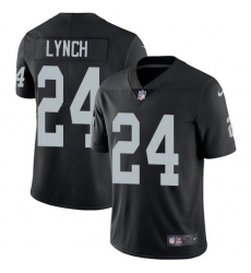 Youth Nike Oakland Raiders #24 Marshawn Lynch Elite Black Team Color NFL Jersey