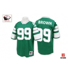 Mitchell And Ness Philadelphia Eagles #99 Jerome Brown Green Authentic Throwback NFL Jersey