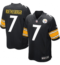 Men's Nike Pittsburgh Steelers #7 Ben Roethlisberger Game Black Team Color NFL Jersey