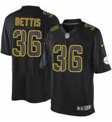 Men's Nike Pittsburgh Steelers #36 Jerome Bettis Limited Black Impact NFL Jersey