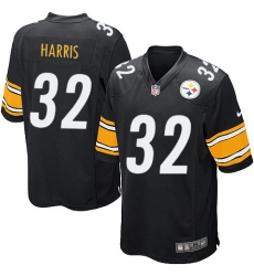 Men's Nike Pittsburgh Steelers #32 Franco Harris Game Black Team Color NFL Jersey