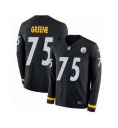 Men's Nike Pittsburgh Steelers #75 Joe Greene Limited Black Therma Long Sleeve NFL Jersey