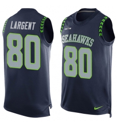 Men's Nike Seattle Seahawks #80 Steve Largent Limited Steel Blue Player Name & Number Tank Top NFL Jersey Men's Nike Seattle Seahawks #80 Steve Largent Limited Steel Blue Player Name & Number Tank Top NFL Jersey