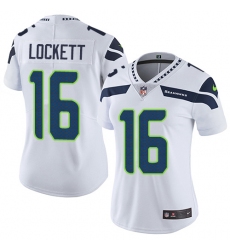 Women's Nike Seattle Seahawks #16 Tyler Lockett White Vapor Untouchable Limited Player NFL Jersey