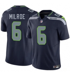 Men's Seattle Seahawks #6 Jalen Milroe Navy 2025 F.U.S.E. Vapor Limited Football Stitched Jersey