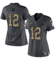 Women's Nike Seattle Seahawks 12th Fan Limited Black 2016 Salute to Service NFL Jersey