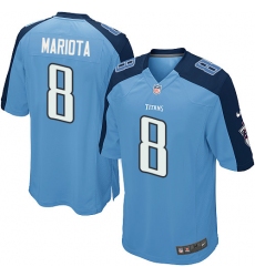 Men's Nike Tennessee Titans #8 Marcus Mariota Game Light Blue Team Color NFL Jersey