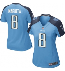Women's Nike Tennessee Titans #8 Marcus Mariota Game Light Blue Team Color NFL Jersey