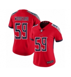 Women's Tennessee Titans #59 Wesley Woodyard Limited Red Inverted Legend Football Jersey