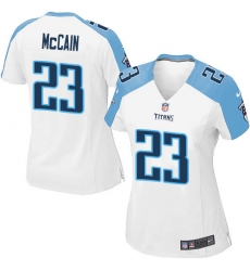Women's Nike Tennessee Titans #23 Brice McCain Game White NFL Jersey