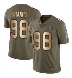 Men's Nike Tennessee Titans #98 Brian Orakpo Limited Olive/Gold 2017 Salute to Service NFL Jersey