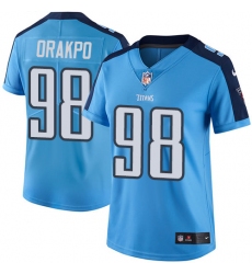 Women's Nike Tennessee Titans #98 Brian Orakpo Elite Light Blue Team Color NFL Jersey