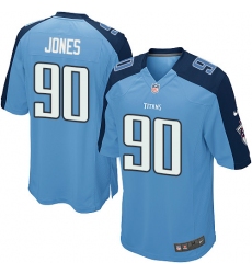 Men's Nike Tennessee Titans #90 DaQuan Jones Game Light Blue Team Color NFL Jersey
