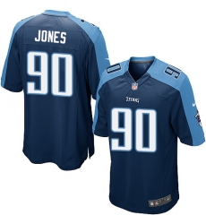 Men's Nike Tennessee Titans #90 DaQuan Jones Game Navy Blue Alternate NFL Jersey