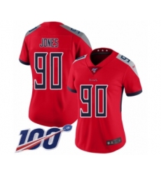 Women's Tennessee Titans #90 DaQuan Jones Limited Red Inverted Legend 100th Season Football Jersey