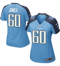 Women's Nike Tennessee Titans #60 Ben Jones Game Light Blue Team Color NFL Jersey