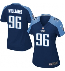 Women's Nike Tennessee Titans #96 Sylvester Williams Game Navy Blue Alternate NFL Jersey